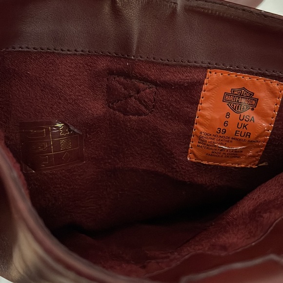 Harley-Davidson Women’s Leather Boots Size 8 in Deep Red - Picture 9 of 10